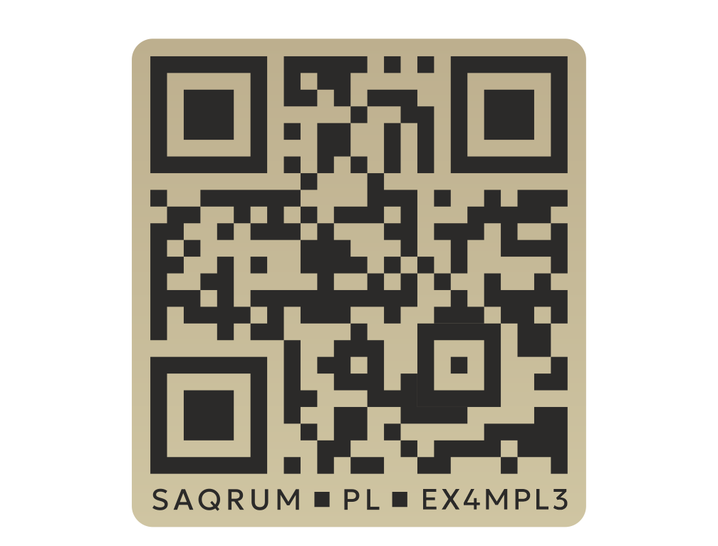 qr-58-beige Tabliczka kod QR 58x54mm LightBeige/Black