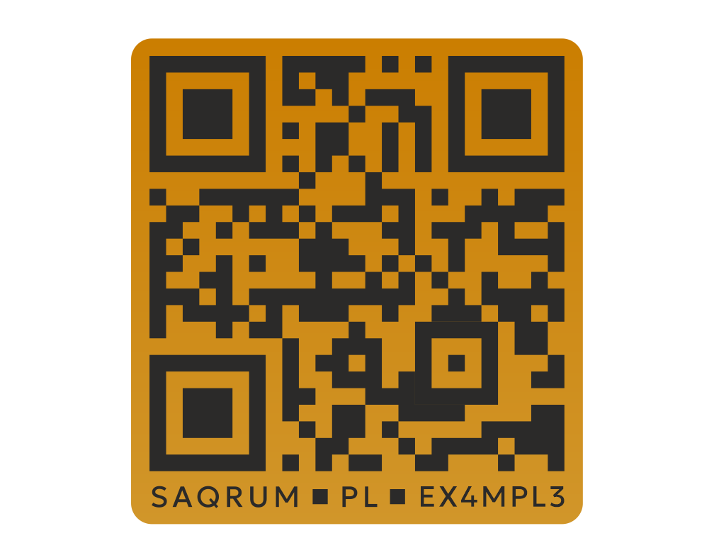 qr-58-copper Tabliczka kod QR 58x54mm CopperGold/Black