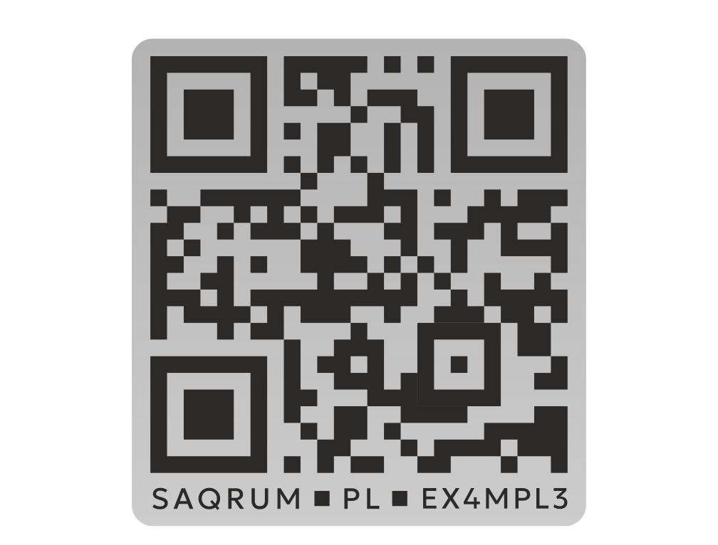 qr-58-silver Tabliczka kod QR 58x54mm Silver/Black