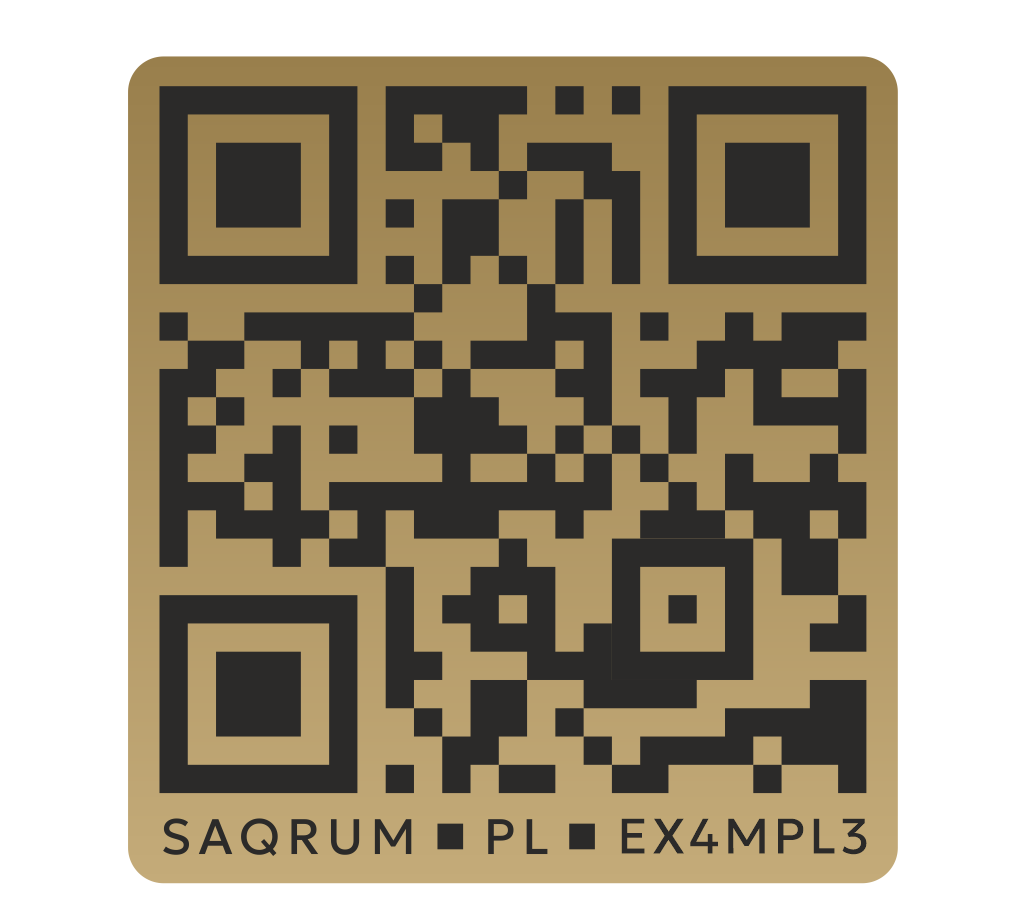 qr-70-gold Tabliczka kod QR 70x65mm Gold/Black