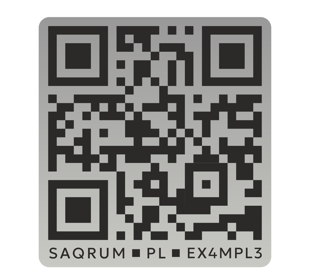 qr-70-silver Tabliczka kod QR 70x65mm Silver/Black